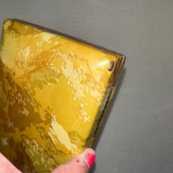 Mele Clamshell Hard Case Floral Vintage 1970's Travel Jewelry Box 7" x 4.75" - Picture 4 of 10